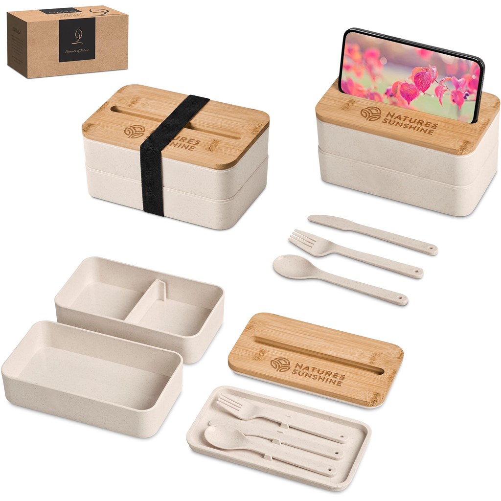 Okiyo Dura Wheat Straw & Bamboo Lunch Box Set Okiyo Dura Wheat Straw & Bamboo Lunch Box Set - Image 1
