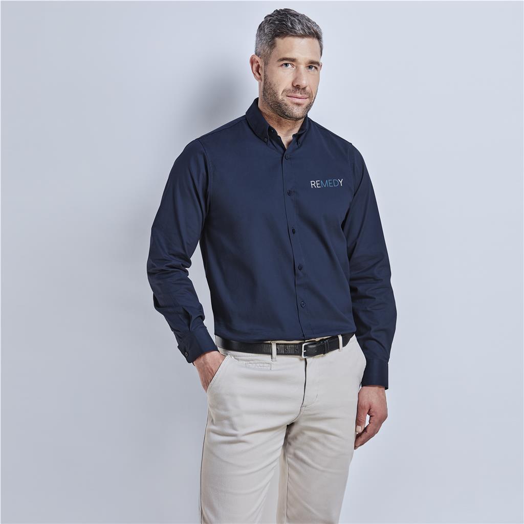 Mens Long Sleeve Brushed Cotton Twill Moderna Shirt Mens Long Sleeve Brushed Cotton Twill Moderna Shirt - Image 1