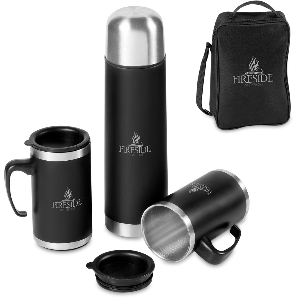 Cardinal Stainless Steel Vacuum Flask & Mug Set Cardinal Stainless Steel Vacuum Flask & Mug Set - Image 1