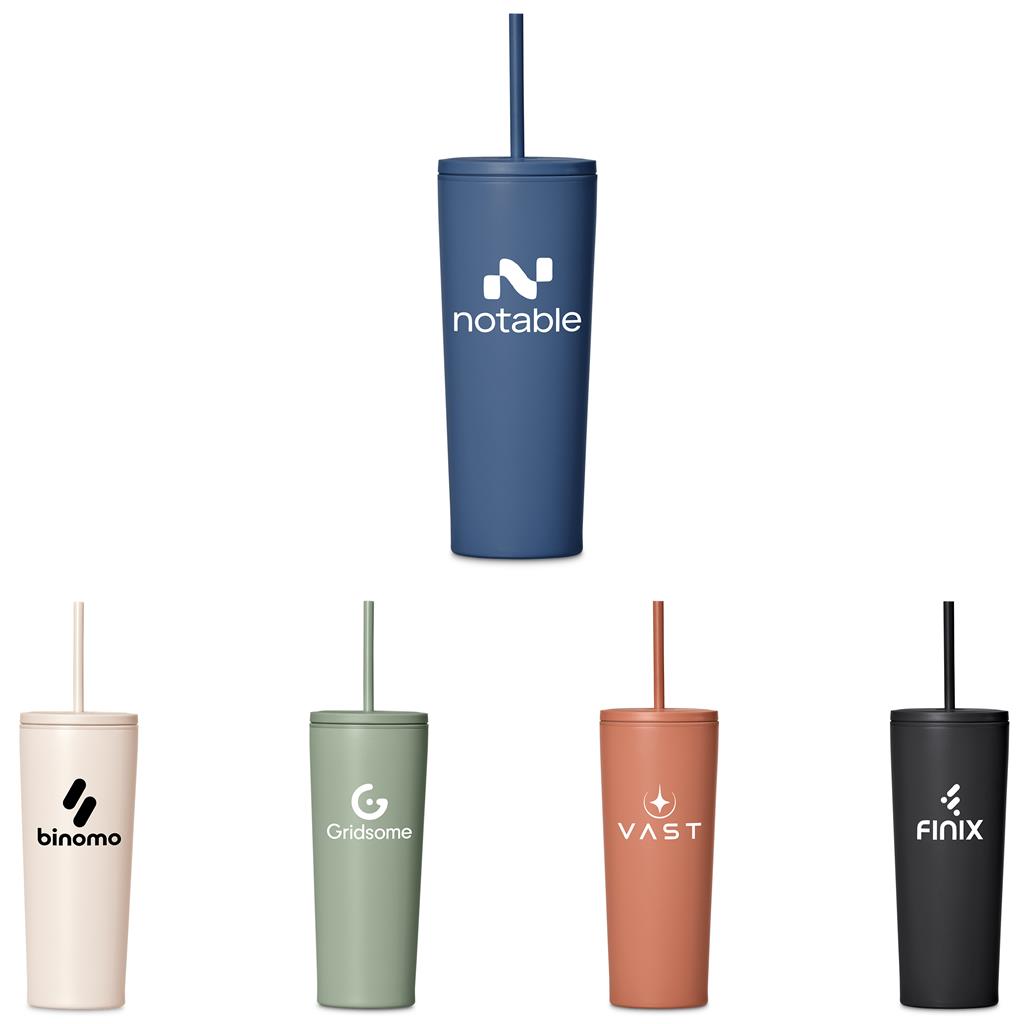 Kooshty Concorde Stainless Steel & Plastic Double-Wall Tumbler & Straw - 720ml Kooshty Concorde Stainless Steel & Plastic Double-Wall Tumbler & Straw - 720ml - Image 1