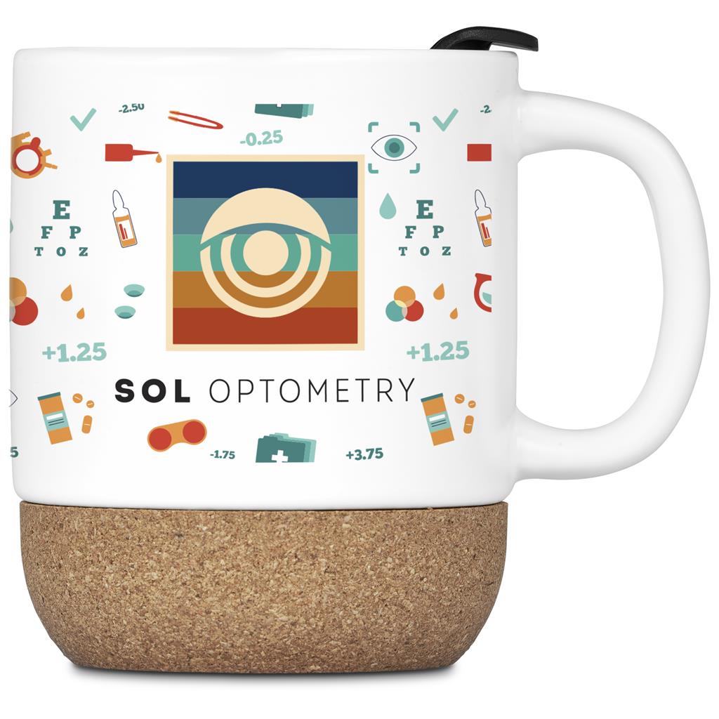 Serendipio Sienna Cork & Ceramic Sublimation Coffee Mug - 340ml Serendipio Sienna Cork & Ceramic Sublimation Coffee Mug - 340ml - Image 1