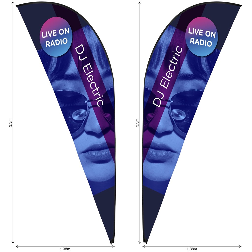 Legend 3m Sublimated Sharkfin Double-Sided Flying Banner Skin (Excludes Hardware) Legend 3m Sublimated Sharkfin Double-Sided Flying Banner Skin (Excludes Hardware) - Image 1