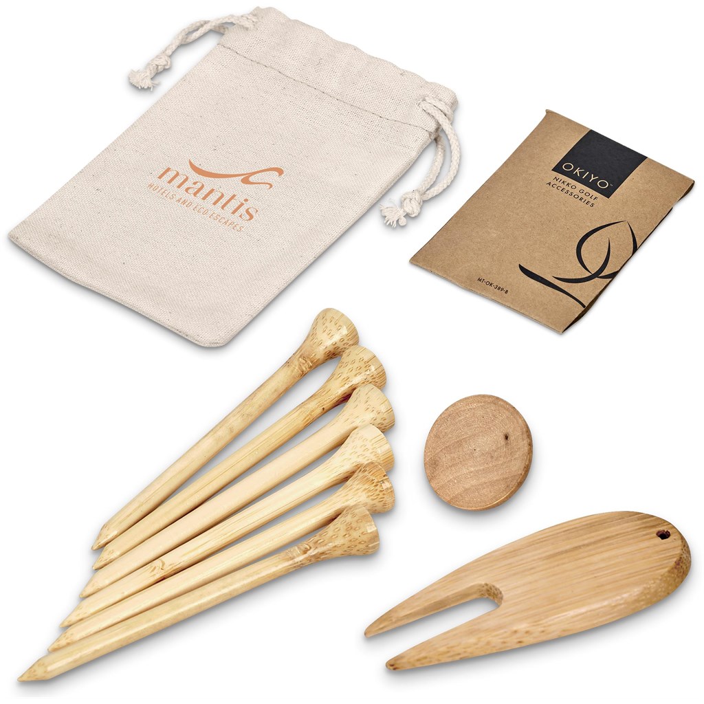 Okiyo Nikko Bamboo Golf Accessories Set Okiyo Nikko Bamboo Golf Accessories Set - Image 1