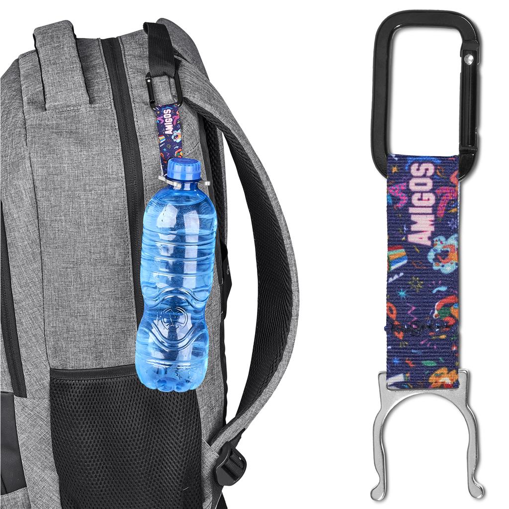 Altitude Meridian Carabiner Single-Sided Sublimated Petersham Bottle Strap Altitude Meridian Carabiner Single-Sided Sublimated Petersham Bottle Strap - Image 1