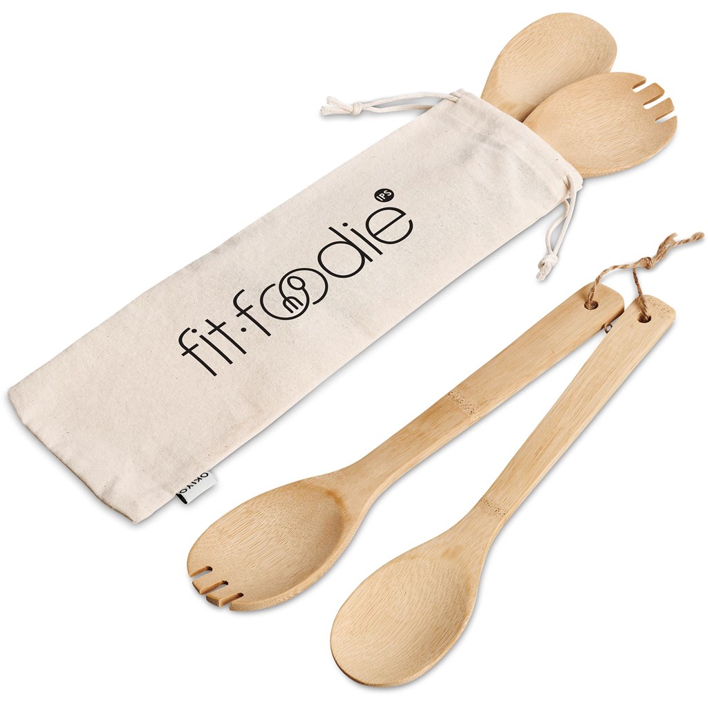 Okiyo Shinsen Bamboo Salad Servers Okiyo Shinsen Bamboo Salad Servers - Image 1