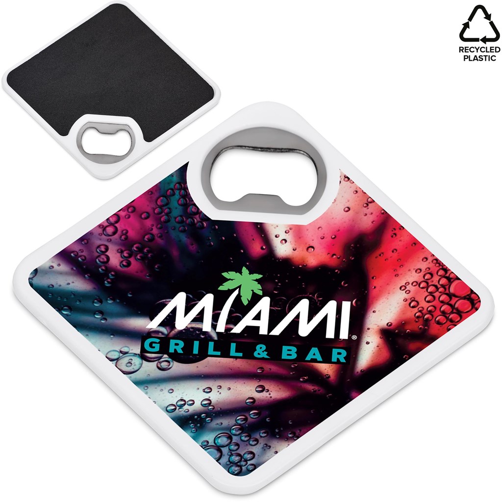 Altitude Sela Recycled Plastic Bottle Opener Coaster Altitude Sela Recycled Plastic Bottle Opener Coaster - Image 1