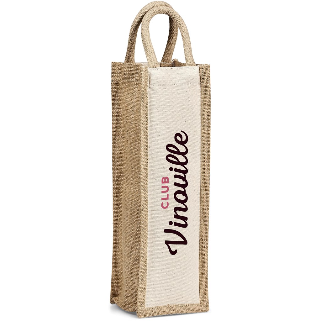 Okiyo Inshu Jute & Cotton Wine Tote Okiyo Inshu Jute & Cotton Wine Tote - Image 1