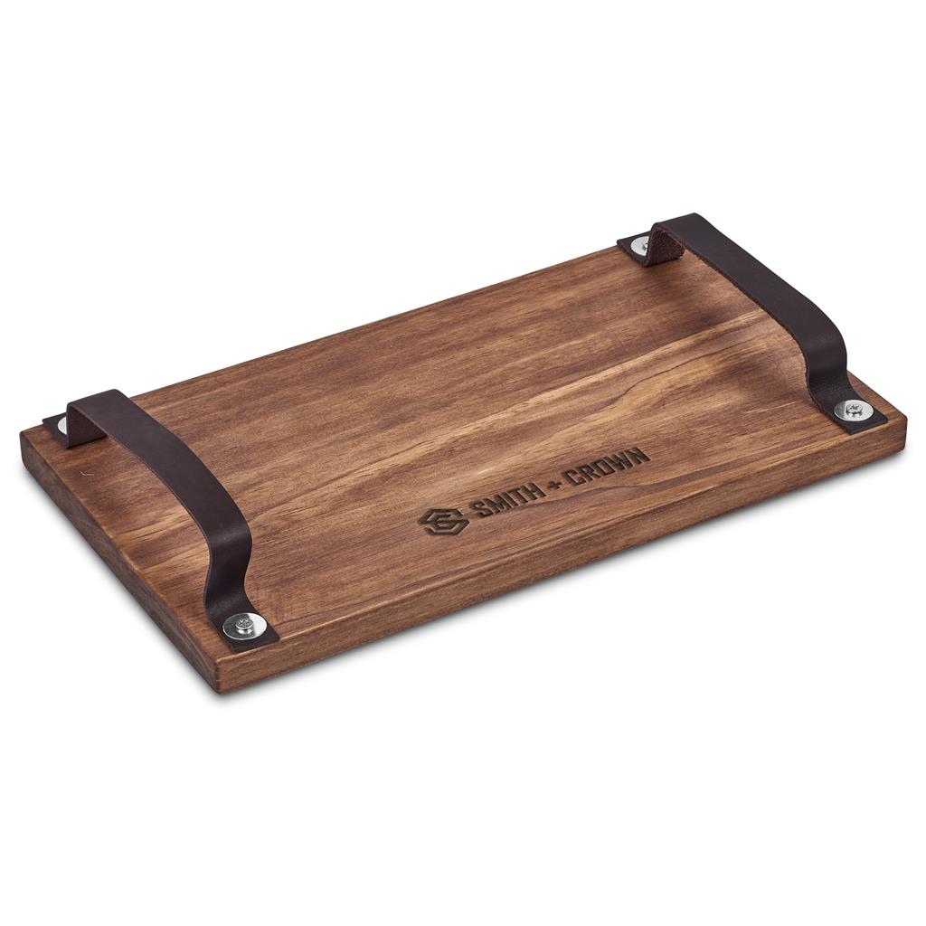 Serendipio Large Farm Style Wooden Tray with Leather Straps Serendipio Large Farm Style Wooden Tray with Leather Straps - Image 1