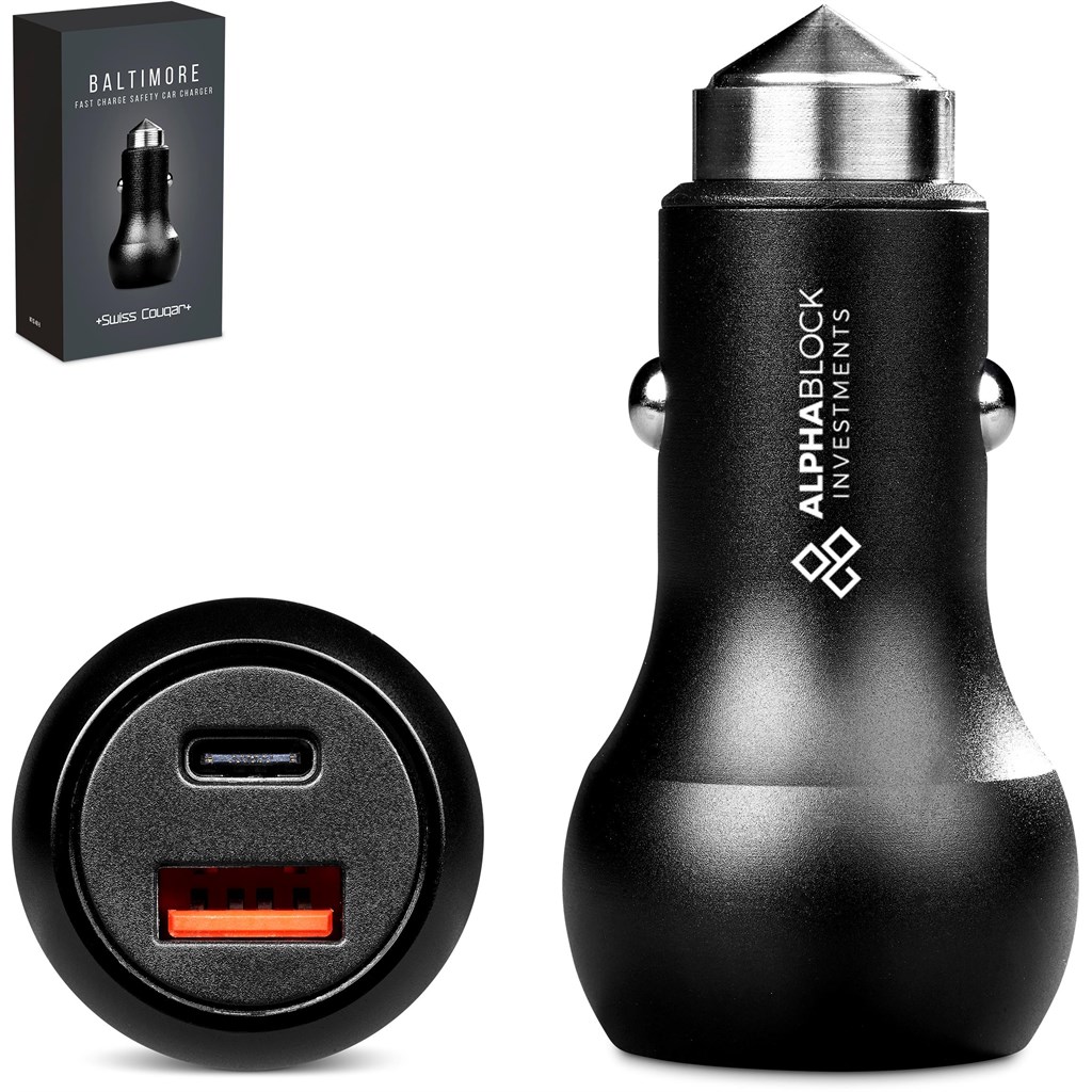 Swiss Cougar Baltimore 2 -in-1 Fast Car Charger & Tool Swiss Cougar Baltimore 2 -in-1 Fast Car Charger & Tool - Image 1