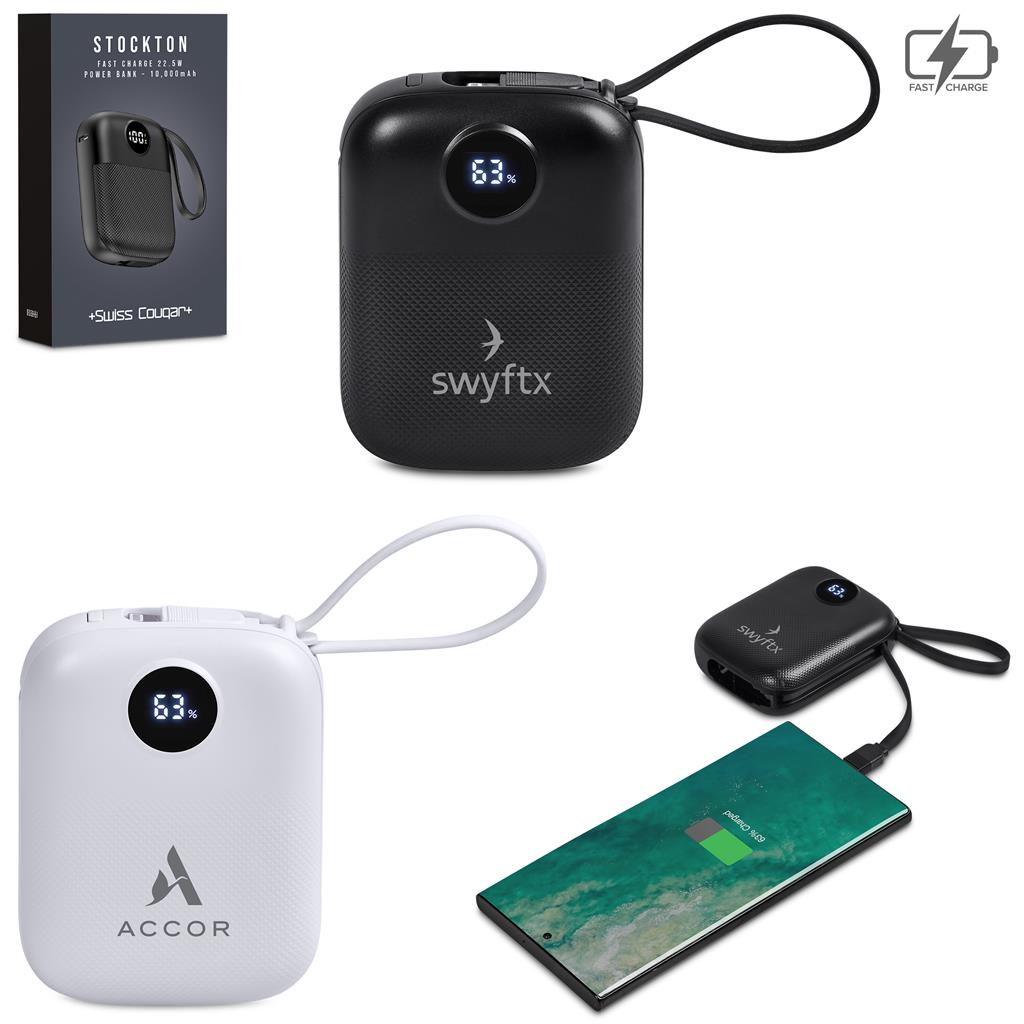 Swiss Cougar Stockton Fast Charge 22.5W Power Bank - 10000mAh Swiss Cougar Stockton Fast Charge 22.5W Power Bank - 10000mAh - Image 1