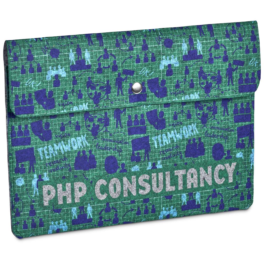 Pre-Printed Sample Hoppla Revo RPET Felt Document Holder Pre-Printed Sample Hoppla Revo RPET Felt Document Holder - Image 1