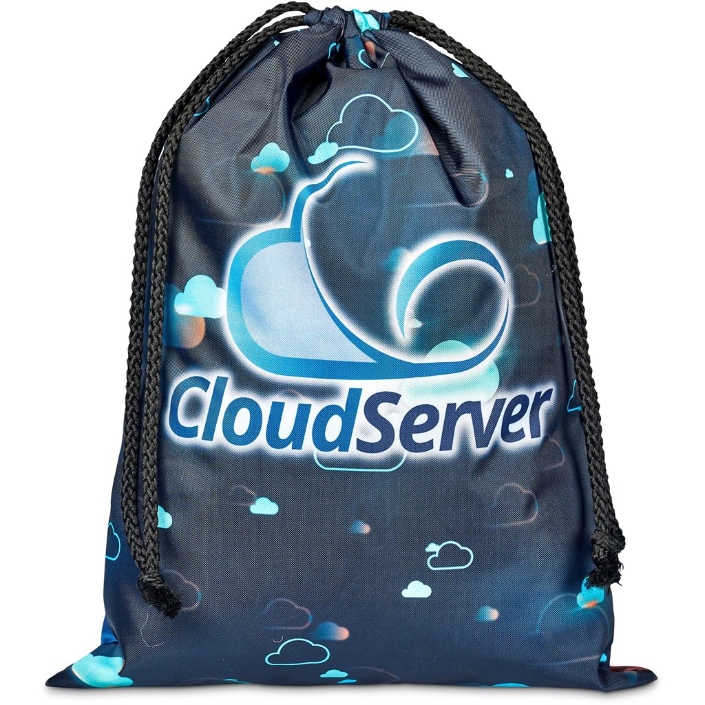 Pre-Production Sample Hoppla Pacific Maxi Polyester Drawstring Pouch Pre-Production Sample Hoppla Pacific Maxi Polyester Drawstring Pouch - Image 1