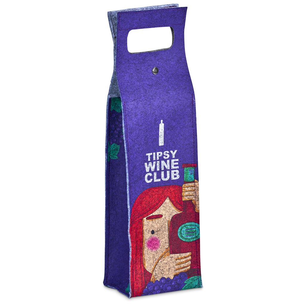 Pre-Production Sample Hoppla Velto RPET Felt Single Wine Carrier Pre-Production Sample Hoppla Velto RPET Felt Single Wine Carrier - Image 1