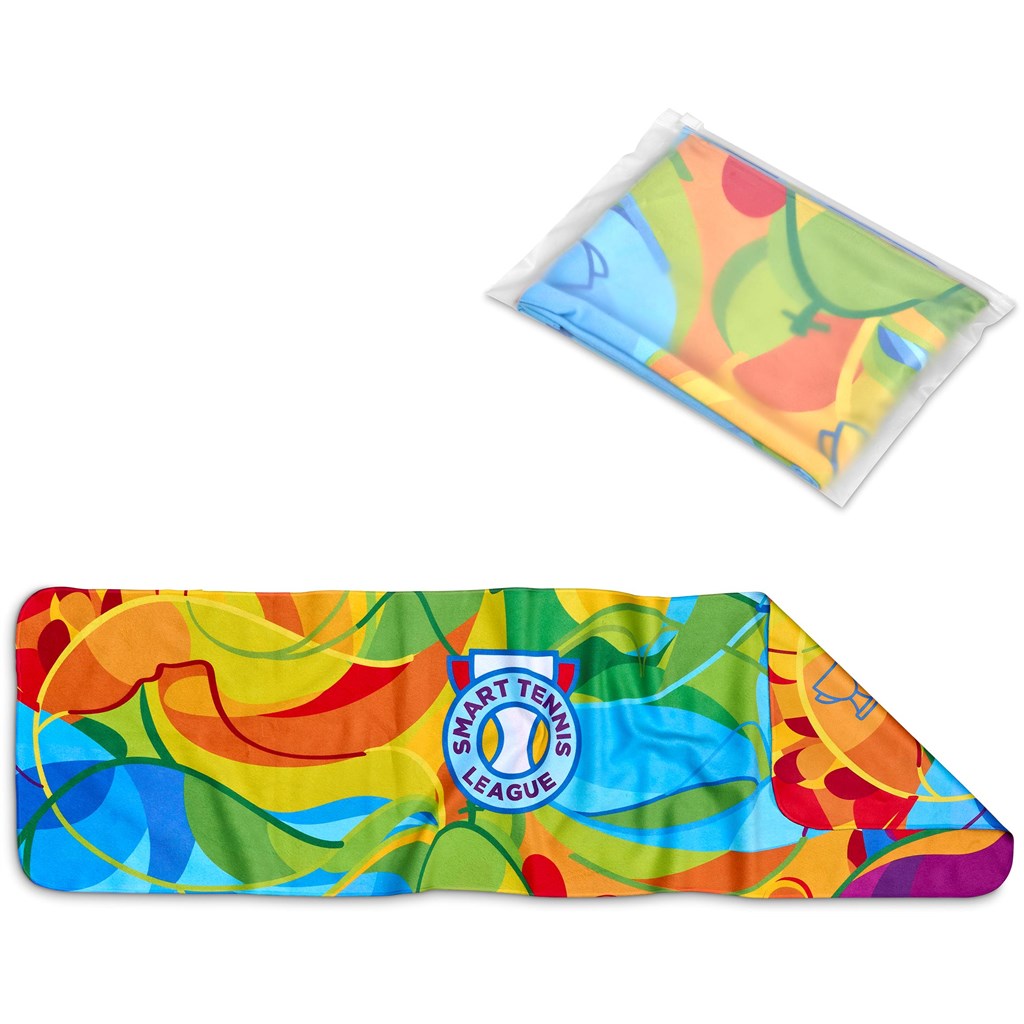 Pre-Production Sample Hoppla Relay Sports Towel - Double-Sided Branding Pre-Production Sample Hoppla Relay Sports Towel - Double-Sided Branding - Image 1