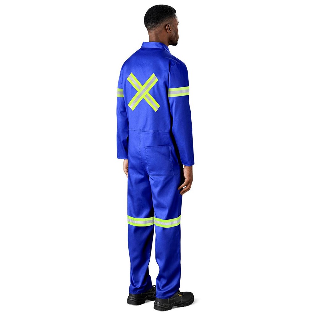 Safety Polycotton Boiler Suit - Reflective Arms Legs & Back - Yellow Tape Safety Polycotton Boiler Suit - Reflective Arms Legs & Back - Yellow Tape - Image 1