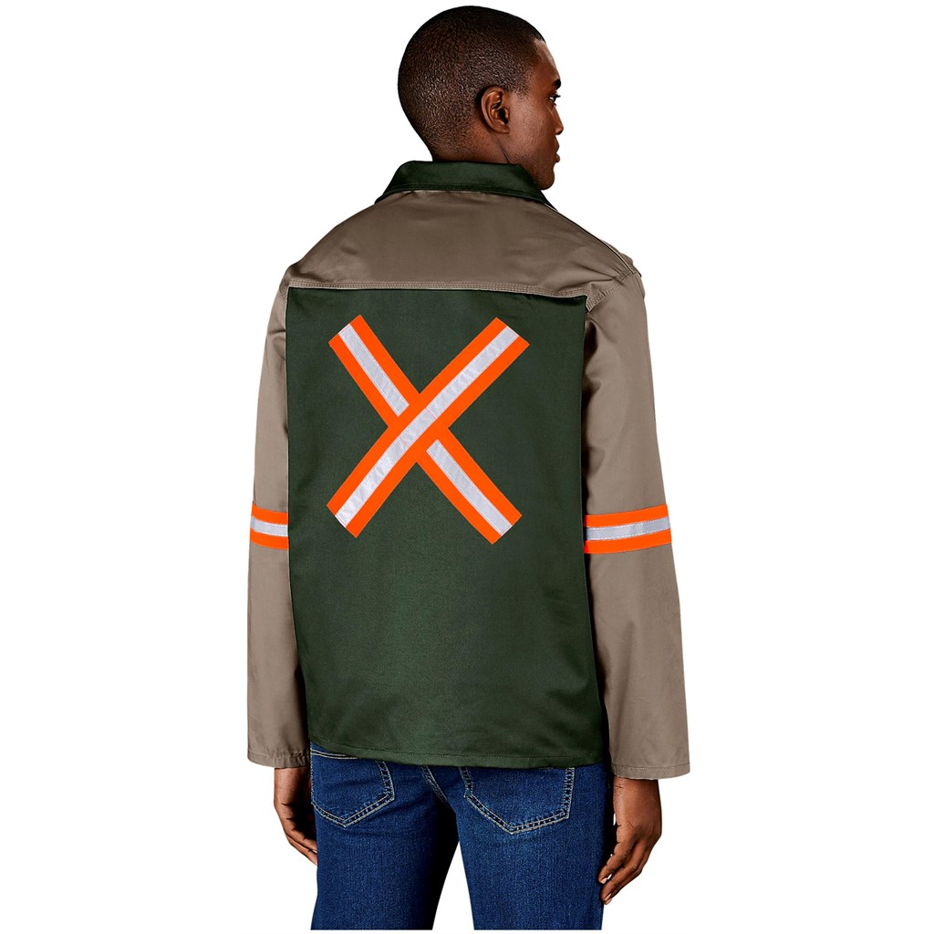 Site Premium Two-Tone Polycotton Jacket - Reflective Arms & Back - Orange Tape Site Premium Two-Tone Polycotton Jacket - Reflective Arms & Back - Orange Tape - Image 1