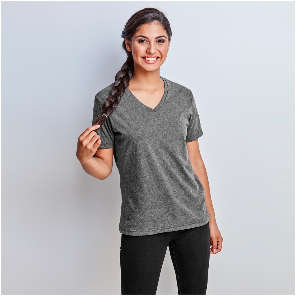 Ladies Michigan Melange V-Neck T-Shirt Ladies Michigan Melange V-Neck T-Shirt - Image 1