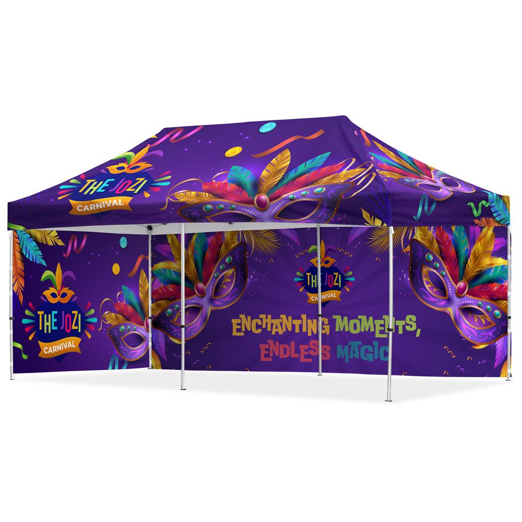 Coated Steel Sublimated Gazebo 6m x 3m - 1 Long Full- Wall Skin - 1 Short Full-Wall Skin Coated Steel Sublimated Gazebo 6m x 3m - 1 Long Full- Wall Skin - 1 Short Full-Wall Skin - Image 1