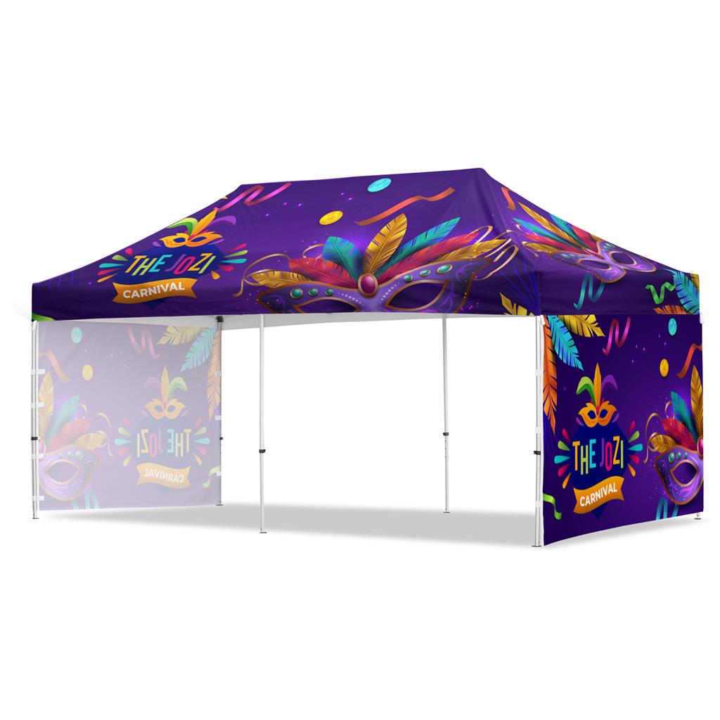 Coated Steel Sublimated Gazebo 6m x 3m - 2 Short Full-Wall Skins Coated Steel Sublimated Gazebo 6m x 3m - 2 Short Full-Wall Skins - Image 1
