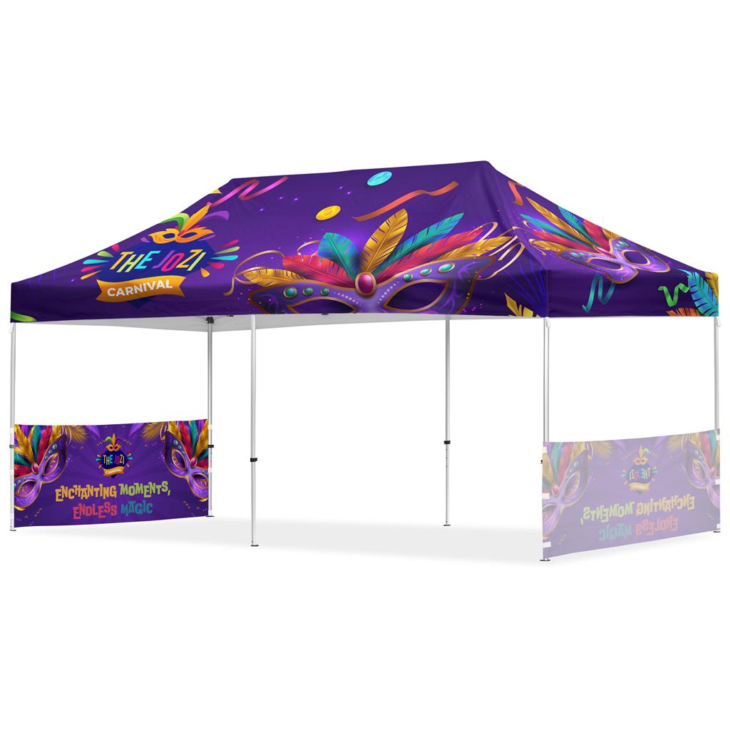 Coated Steel Sublimated Gazebo 6m x 3m - 2 Short Half-Wall Skins Coated Steel Sublimated Gazebo 6m x 3m - 2 Short Half-Wall Skins - Image 1