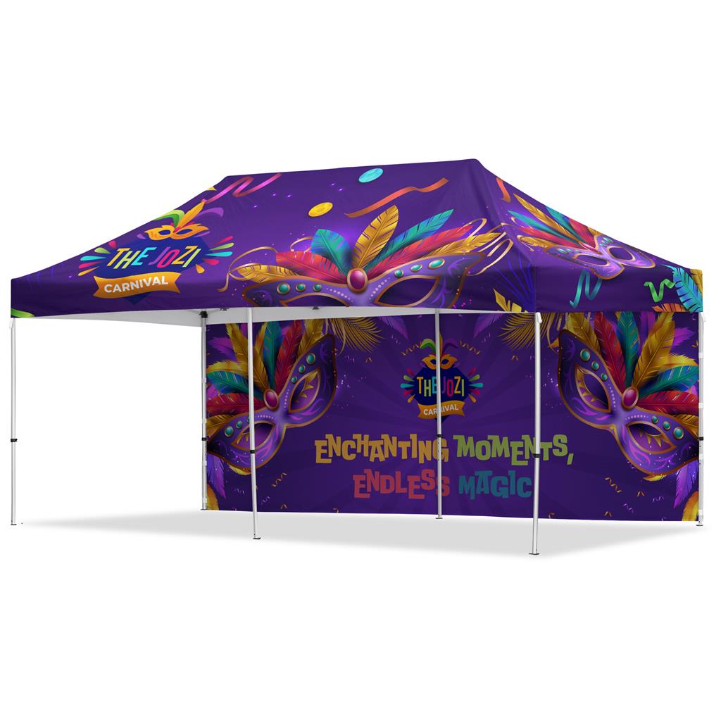 Coated Steel Sublimated Gazebo 6m x 3m - 1 Long Full-Wall Skin Coated Steel Sublimated Gazebo 6m x 3m - 1 Long Full-Wall Skin - Image 1