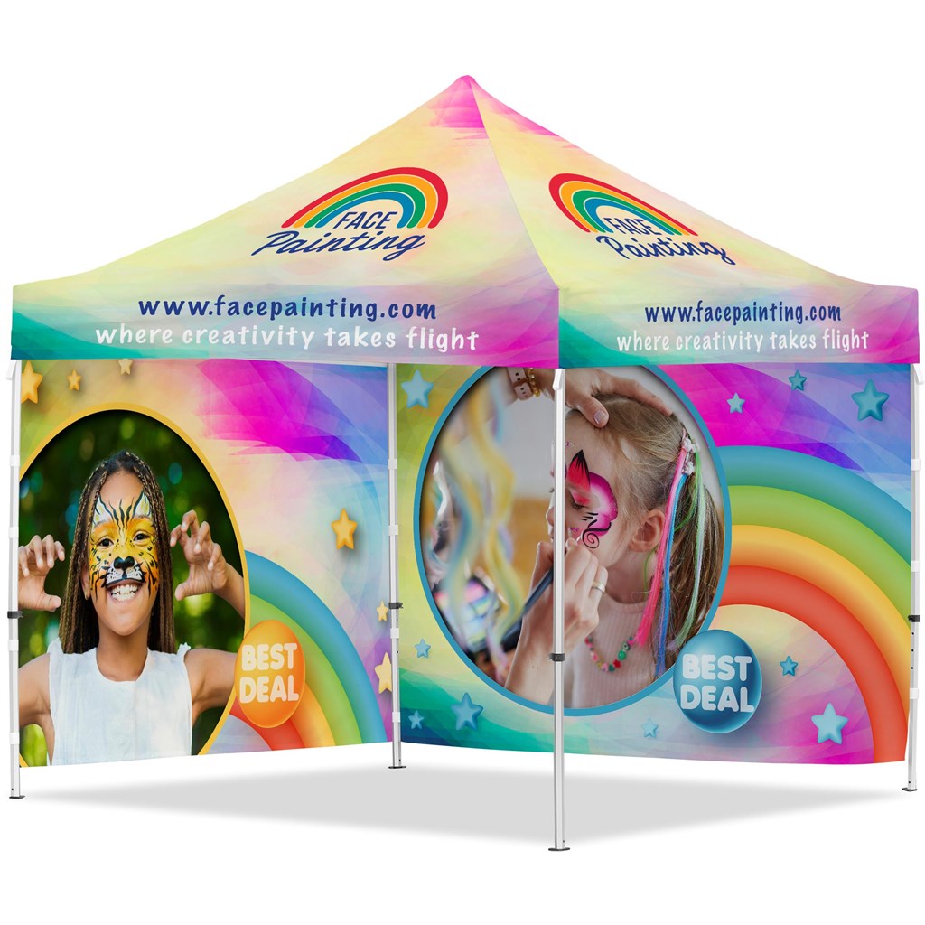 Coated Steel Sublimated Gazebo 3m x 3m - 2 Full-Wall Skins Coated Steel Sublimated Gazebo 3m x 3m - 2 Full-Wall Skins - Image 1