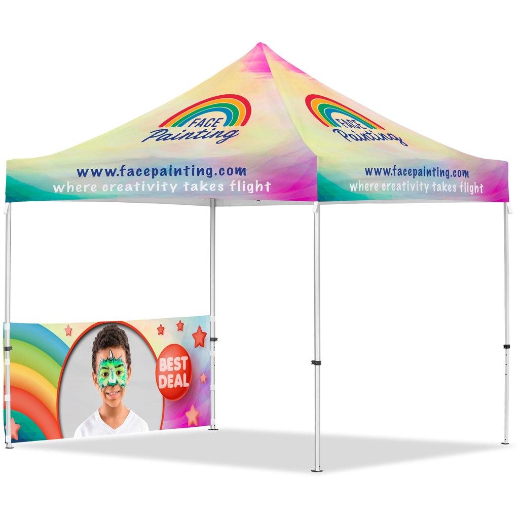 Coated Steel Sublimated Gazebo 3m x 3m - 1 Half-Wall Skin Coated Steel Sublimated Gazebo 3m x 3m - 1 Half-Wall Skin - Image 1