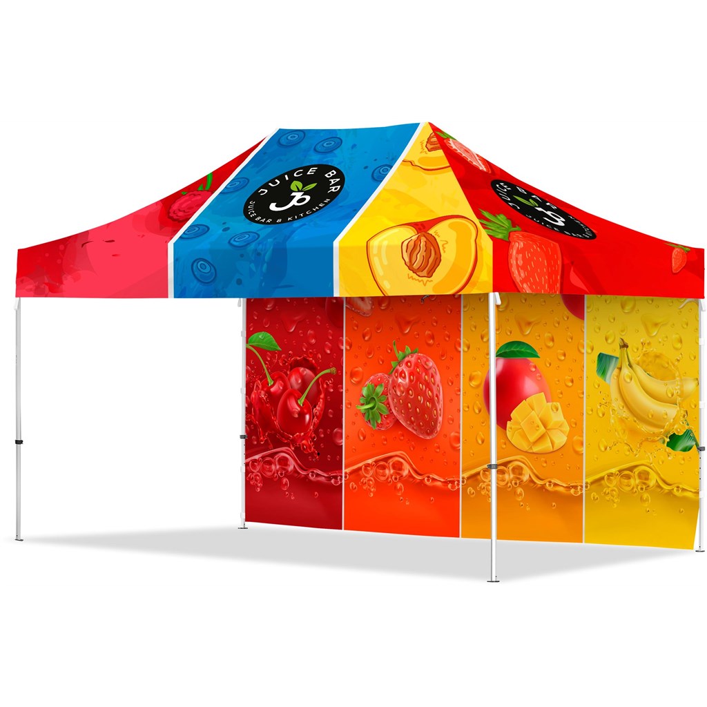 Coated Steel Sublimated Gazebo 4.5m x 3m 1 Long Full-Wall Skin Coated Steel Sublimated Gazebo 4.5m x 3m 1 Long Full-Wall Skin - Image 1