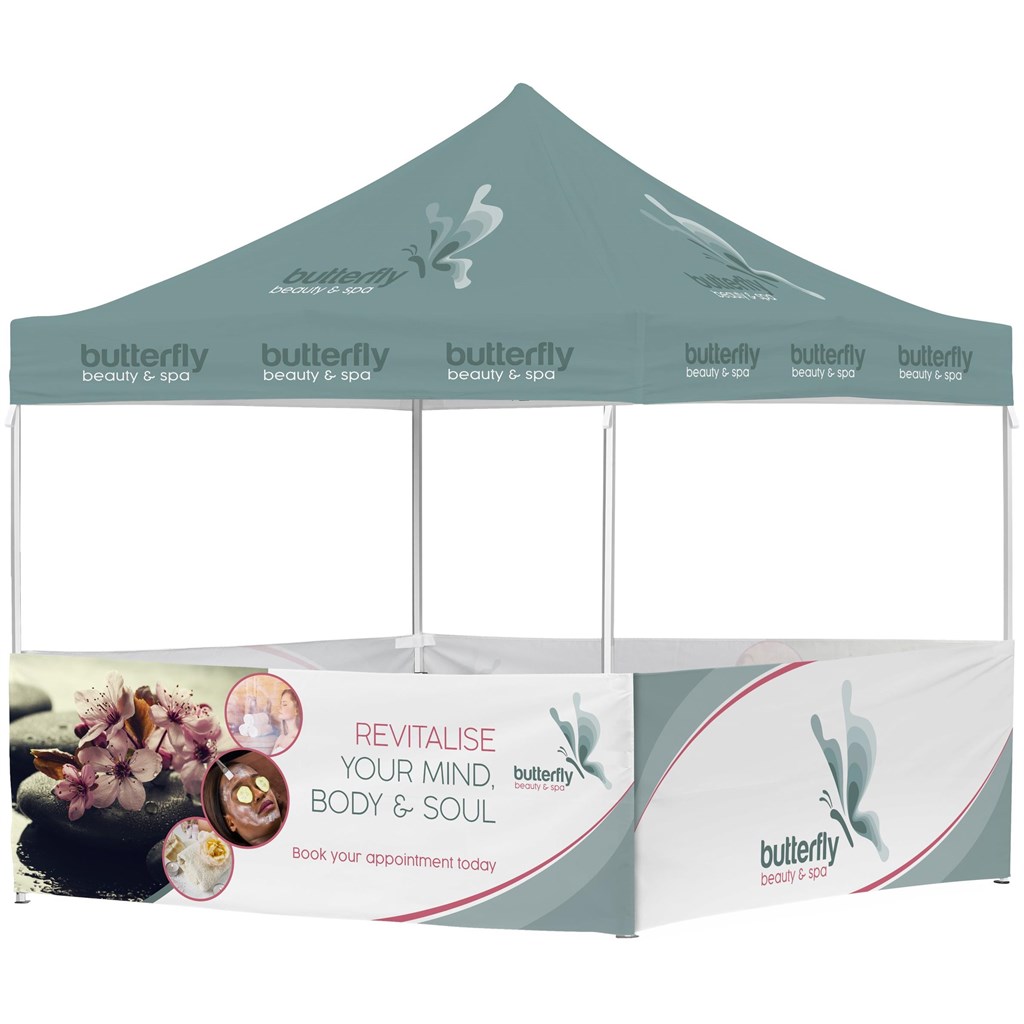 Ovation Sublimated Gazebo 3m X 3m - 4 Half-Wall Skins Ovation Sublimated Gazebo 3m X 3m - 4 Half-Wall Skins - Image 1