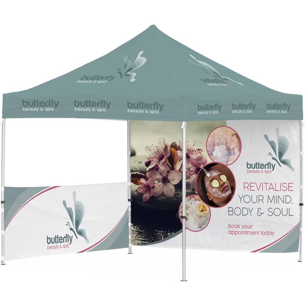Ovation Sublimated Gazebo 3m X 3m - 1 Half-Wall Skin - 1 Full-Wall Skin Ovation Sublimated Gazebo 3m X 3m - 1 Half-Wall Skin - 1 Full-Wall Skin - Image 1
