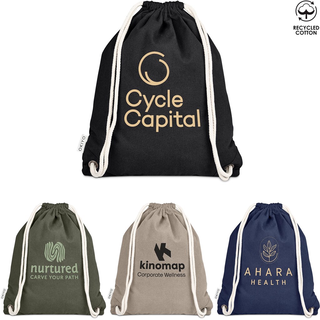 Okiyo Kinchaku Recycled Canvas Drawstring Bag Okiyo Kinchaku Recycled Canvas Drawstring Bag - Image 1