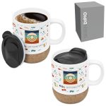 Serendipio Sienna Cork & Ceramic Sublimation Coffee Mug - 340ml - Image 6