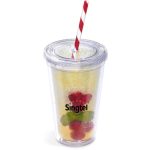 Malibu Double-Wall Plastic Tumbler & Straw - 470ml - Image 2