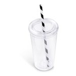 Malibu Double-Wall Plastic Tumbler & Straw - 470ml - Image 5