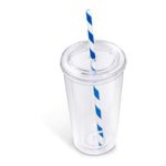 Malibu Double-Wall Plastic Tumbler & Straw - 470ml - Image 4