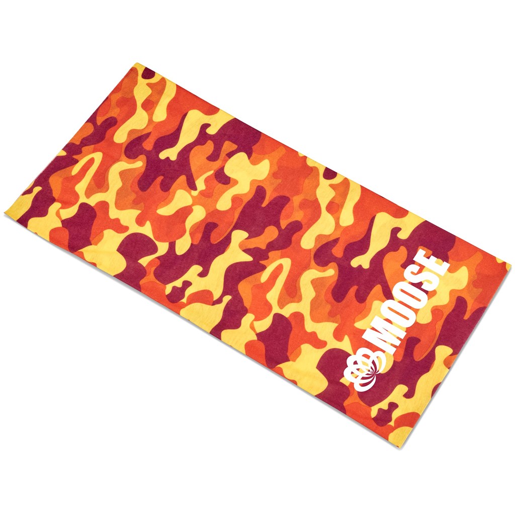 Adults Camo Flexi Tubular Bandana - Orange Adults Camo Flexi Tubular Bandana - Orange - Image 1