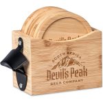 Okiyo Kanpai Bamboo Coaster & Bottle Opener Set - Image 15