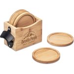 Okiyo Kanpai Bamboo Coaster & Bottle Opener Set - Image 2