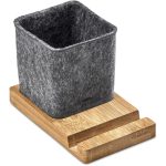 Okiyo Kyadi Recycled PET & Bamboo Desk Caddy Phone Stand - Image 6