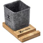 Okiyo Kyadi Recycled PET & Bamboo Desk Caddy Phone Stand - Image 2