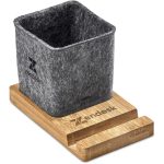 Okiyo Kyadi Recycled PET & Bamboo Desk Caddy Phone Stand - Image 3