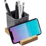 Okiyo Kyadi Recycled PET & Bamboo Desk Caddy Phone Stand - Image 8