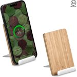 Okiyo Hakka Bamboo & Recycled Aluminium Wireless Charging Phone Stand - Image 5