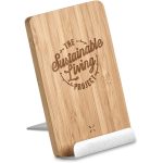 Okiyo Hakka Bamboo & Recycled Aluminium Wireless Charging Phone Stand - Image 8