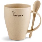 Okiyo Kawai Wheat Straw Mug & Spoon - 350ml - Image 3