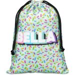 Pre-Printed Sample Hoppla Pacific Maxi Polyester Drawstring Pouch - Image 5