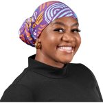 Pre-Printed Sample Hoppla Crown Polyester Head Wrap - Image 4