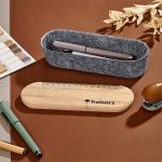 Okiyo Byoga Recycled PET Felt & Bamboo Stationery Case - Image 22