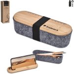 Okiyo Byoga Recycled PET Felt & Bamboo Stationery Case - Image 13