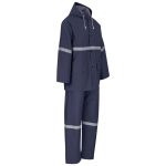 Light Duty Tornado  Hi-Viz Reflective  Rubberised Rainsuit - Navy - Image 2